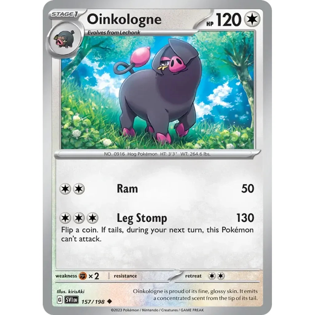 Oinkologne 157/198 Uncommon Scarlet &amp; Violet Pokemon Near Mint (NM) przód