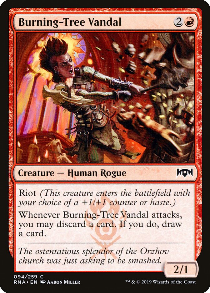 Burning-Tree Vandal 94 Common Ravnica Allegiance Magic: The Gathering Foil Near Mint (NM) przód