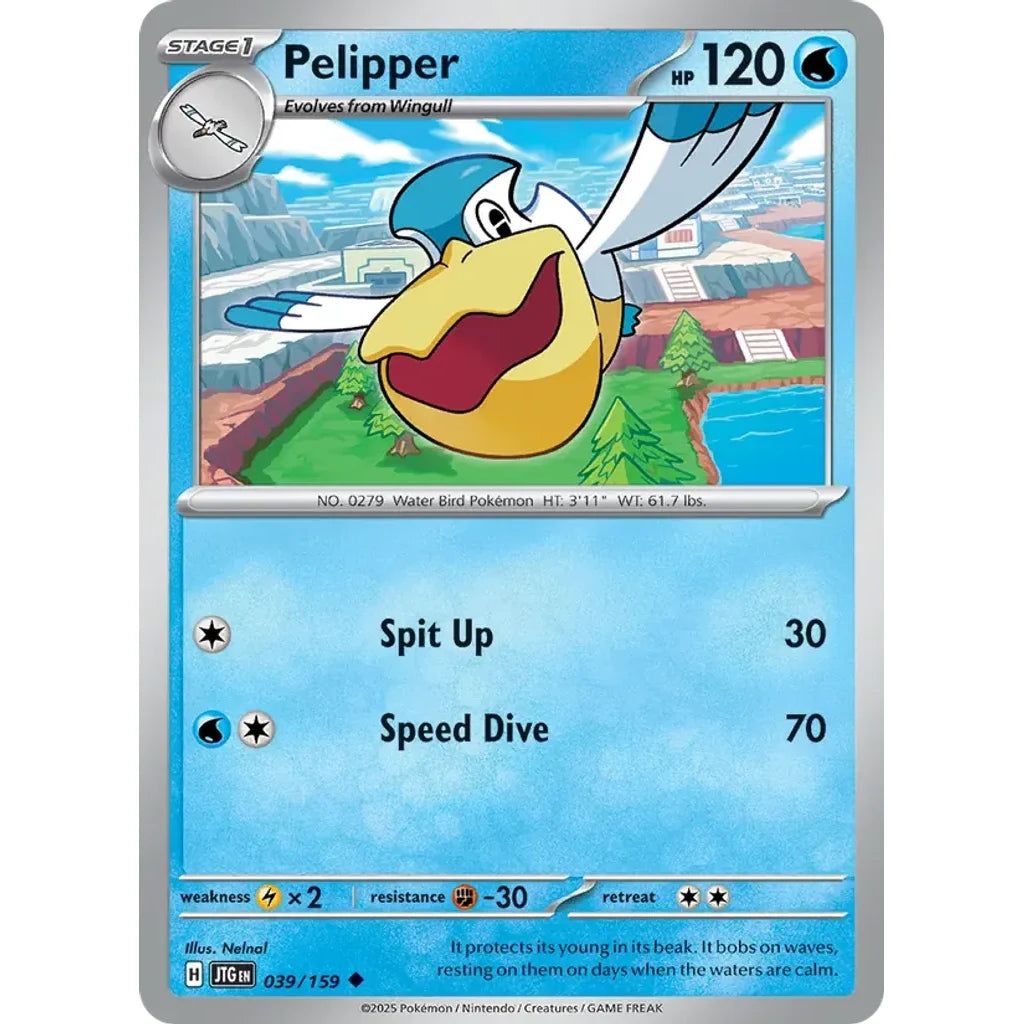Pelipper 039/159 Uncommon Journey Together Pokemon Near Mint (NM) przód