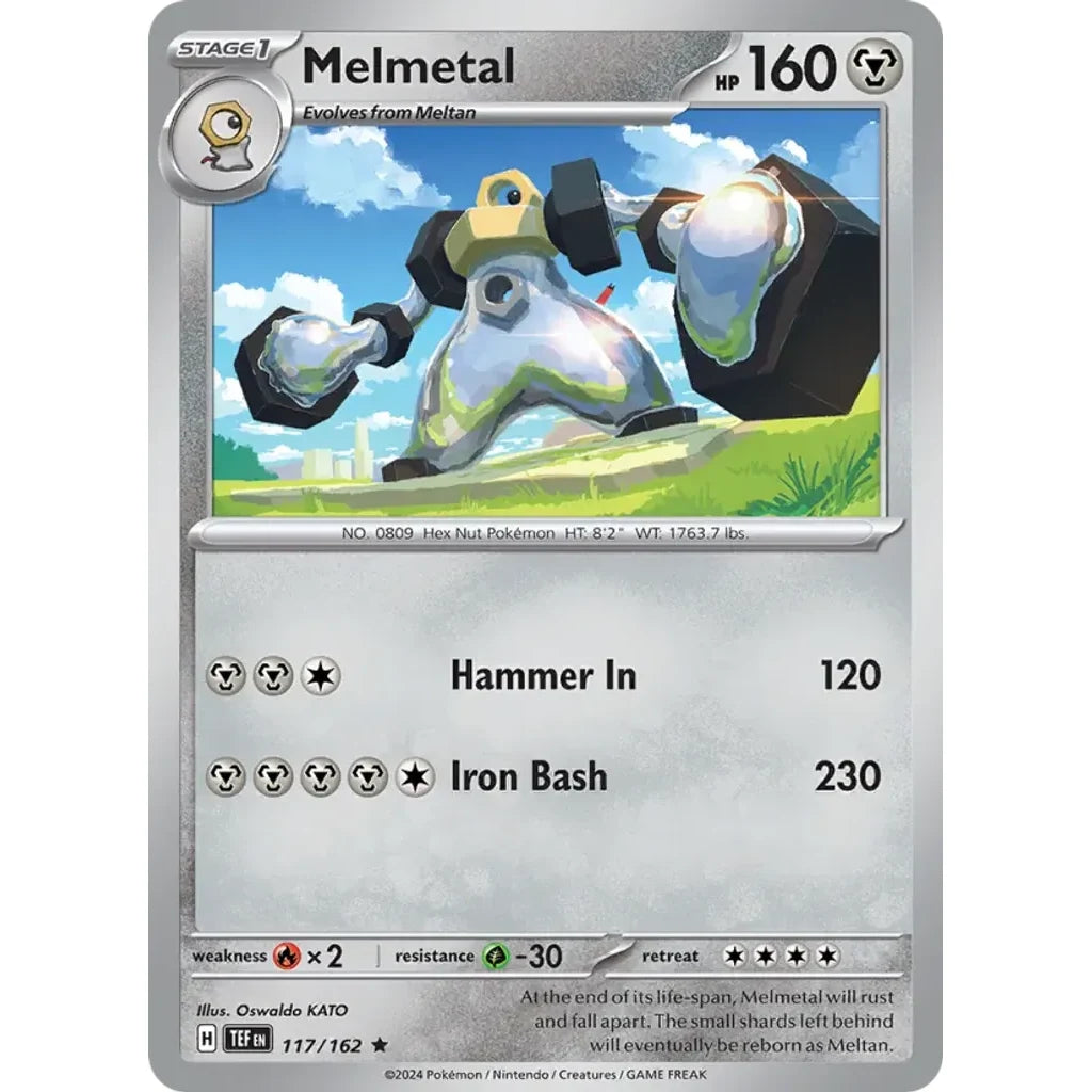 Melmetal 117/162 Rare Temporal Forces Pokemon Holo Near Mint (NM) przód