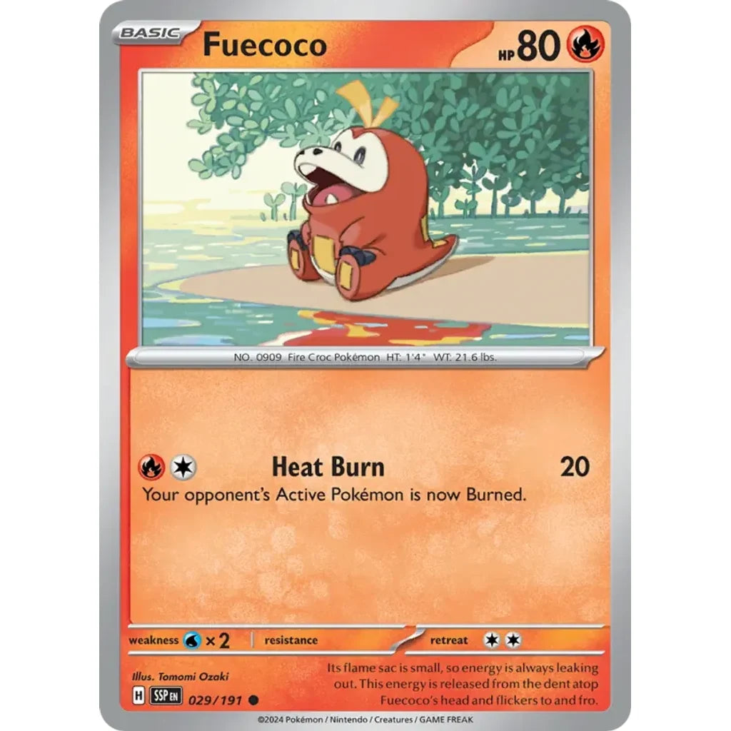 Fuecoco 029/191 Common Surging Sparks Pokemon Lightly Played (LP) przód
