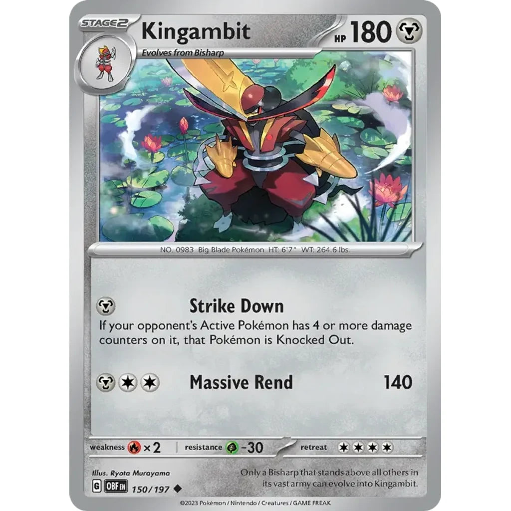 Kingambit 150/197 Uncommon Obsidian Flames Pokemon Lightly Played (LP) przód