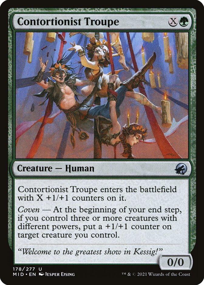 Contortionist Troupe 178 Uncommon Innistrad: Midnight Hunt Magic: The Gathering Near Mint (NM) przód