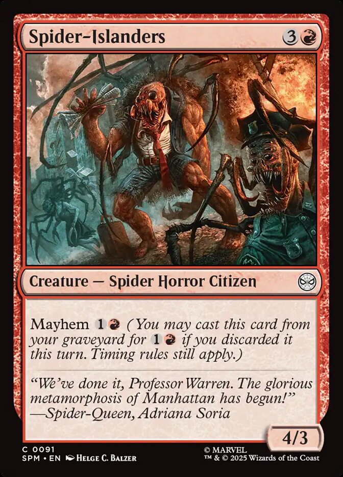 Spider-Islanders 91 Common Marvel's Spider-Man Magic: The Gathering Near Mint (NM) przód