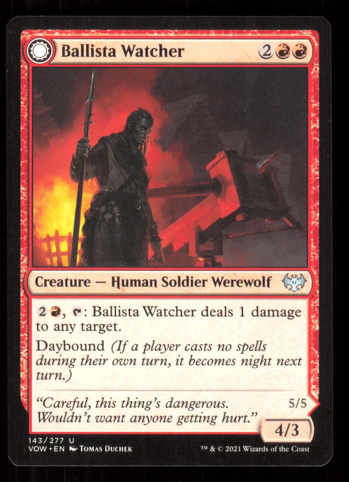 Ballista Watcher 143 Uncommon Innistrad: Crimson Vow Magic: The Gathering Near Mint (NM) przód