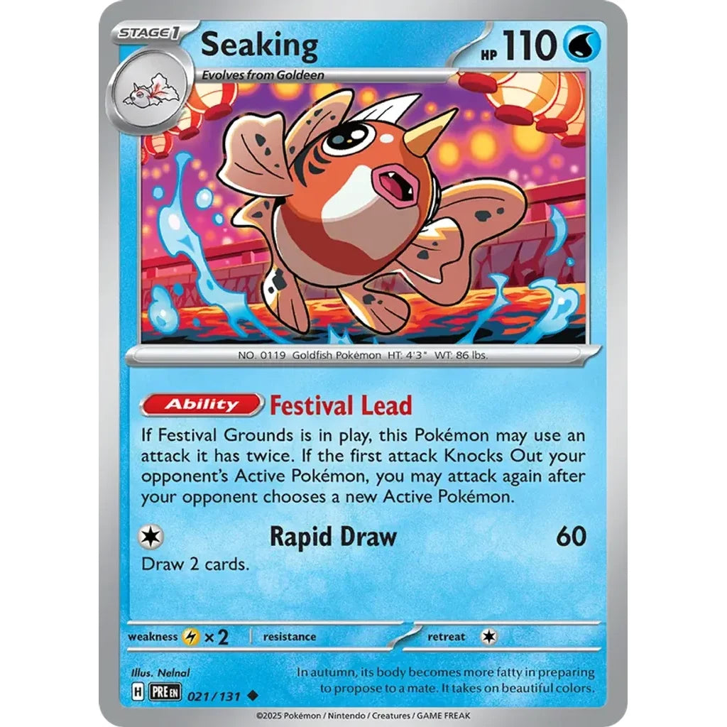Seaking 021/131 Uncommon SV: Prismatic Evolutions Pokemon Near Mint (NM) przód