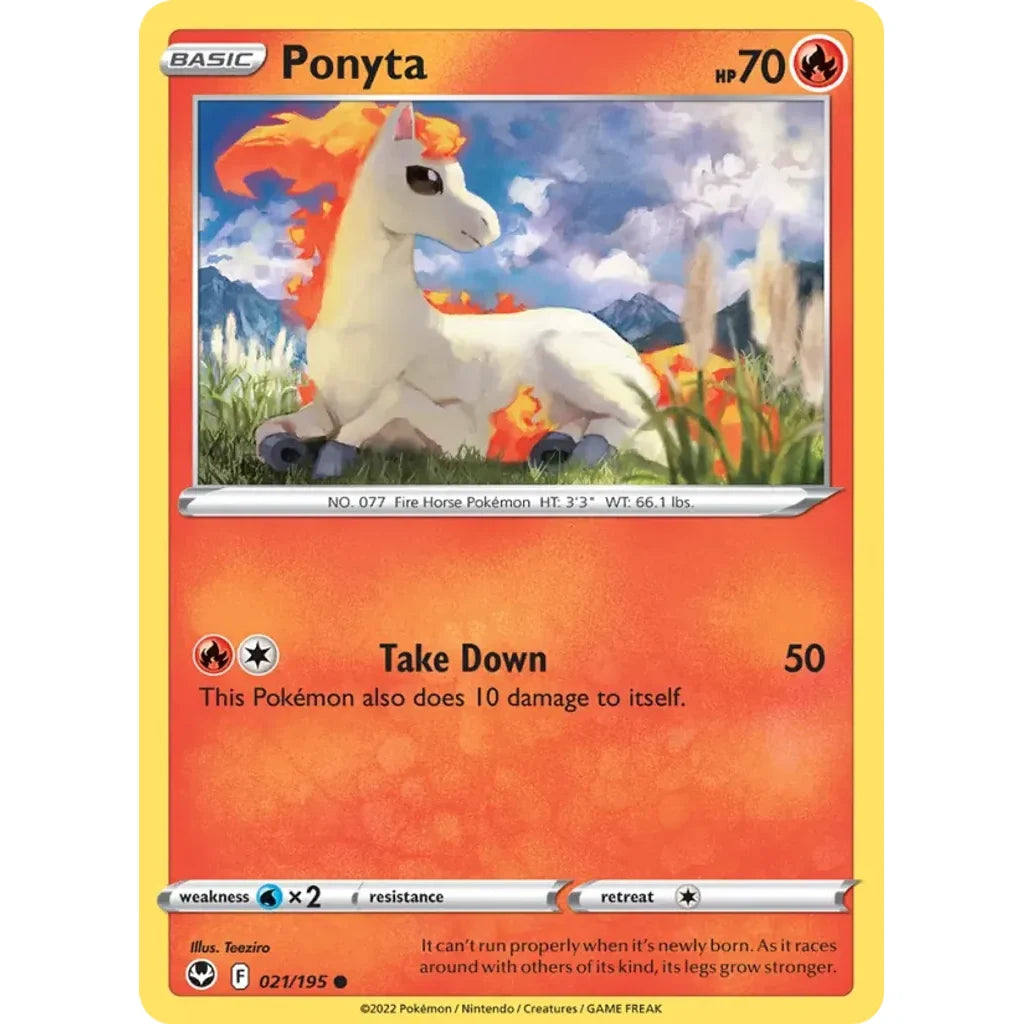 Ponyta 021/195 Common Silver Tempest Pokemon Lightly Played (LP) przód