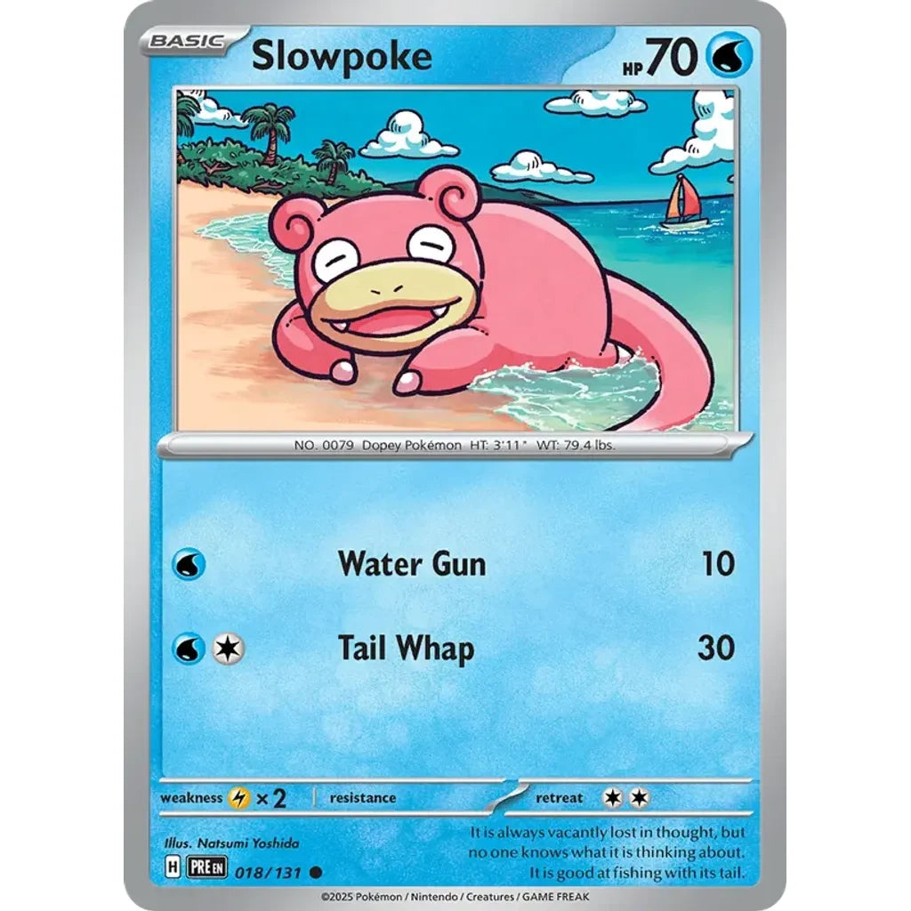 Slowpoke 018/131 Common SV: Prismatic Evolutions Pokemon Near Mint (NM) przód
