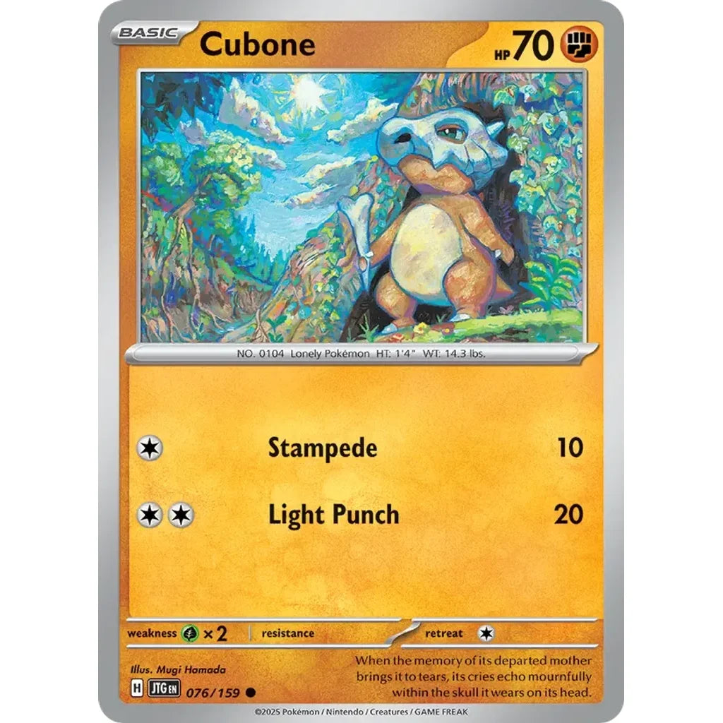 Cubone 076/159 Common Journey Together Pokemon Near Mint (NM) przód
