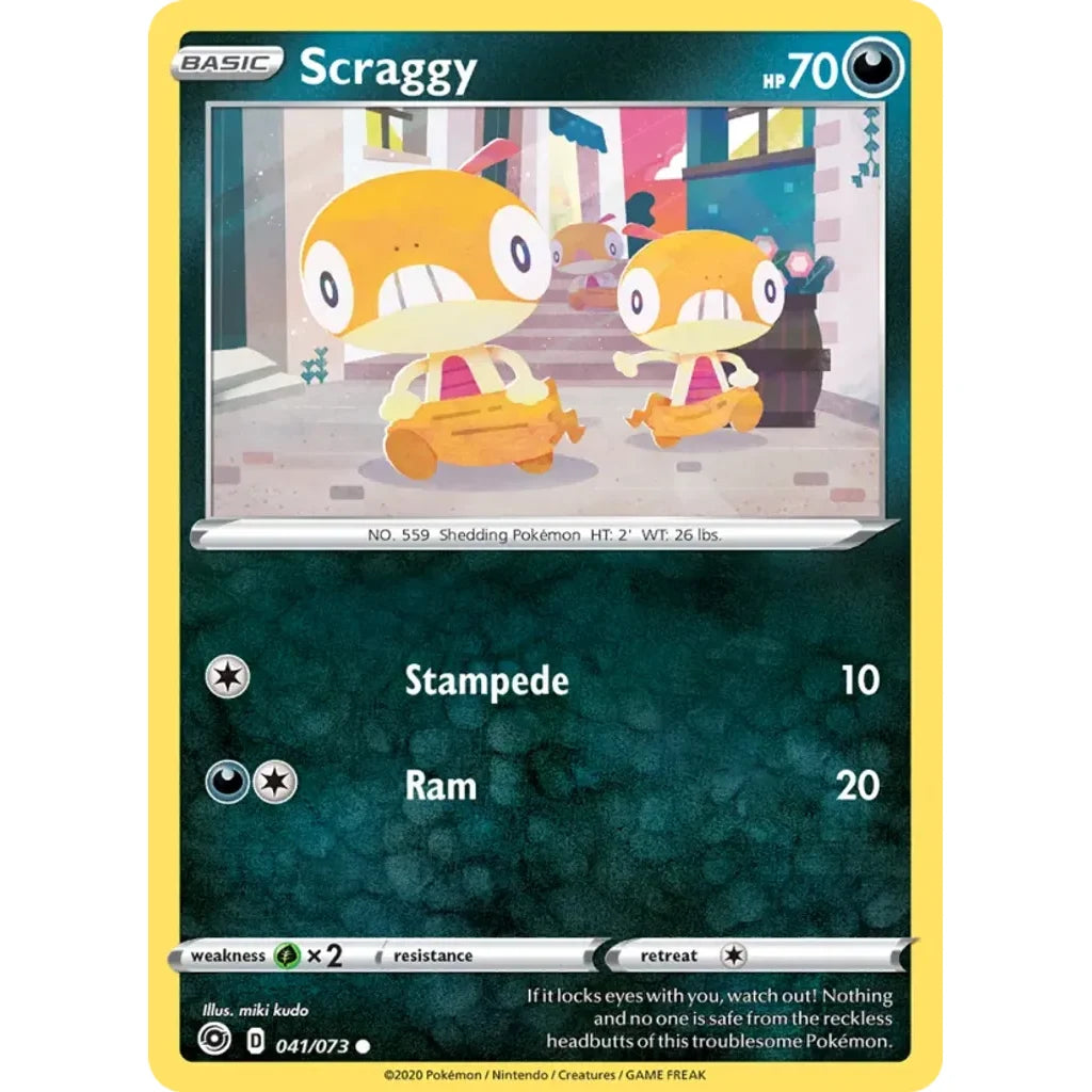 Scraggy 041/073 Common Champion's Path Pokemon Near Mint (NM) przód