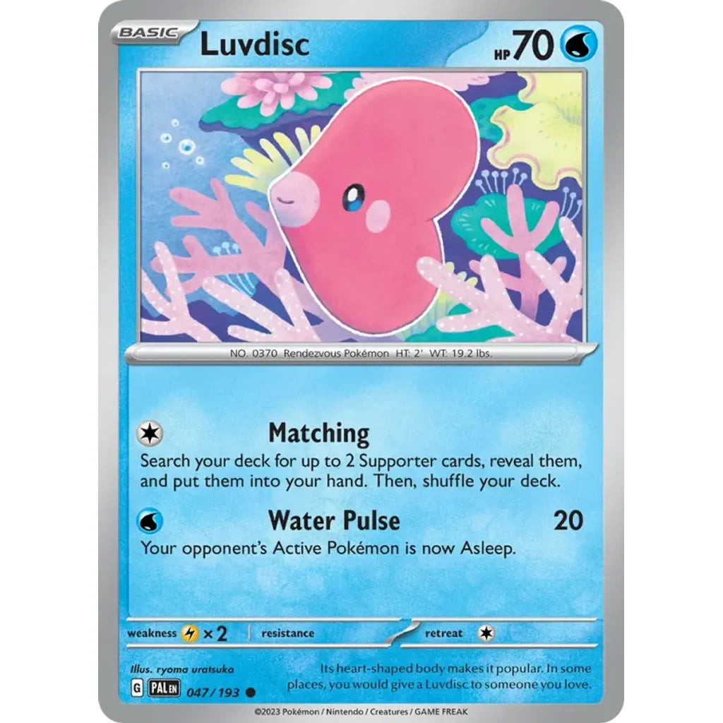 Luvdisc 047/193 Common Paldea Evolved Pokemon Lightly Played (LP) przód