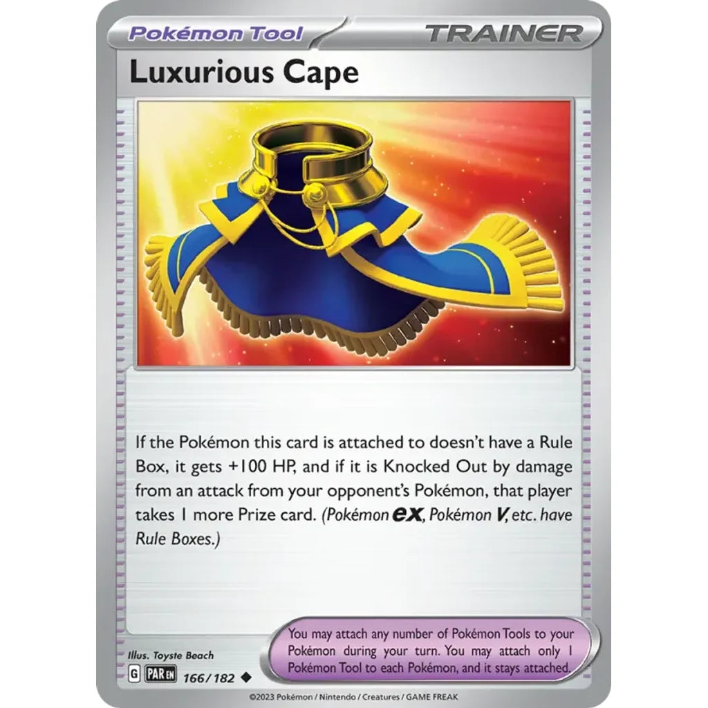 Luxurious Cape 166/182 Uncommon Paradox Rift Pokemon Near Mint (NM) przód