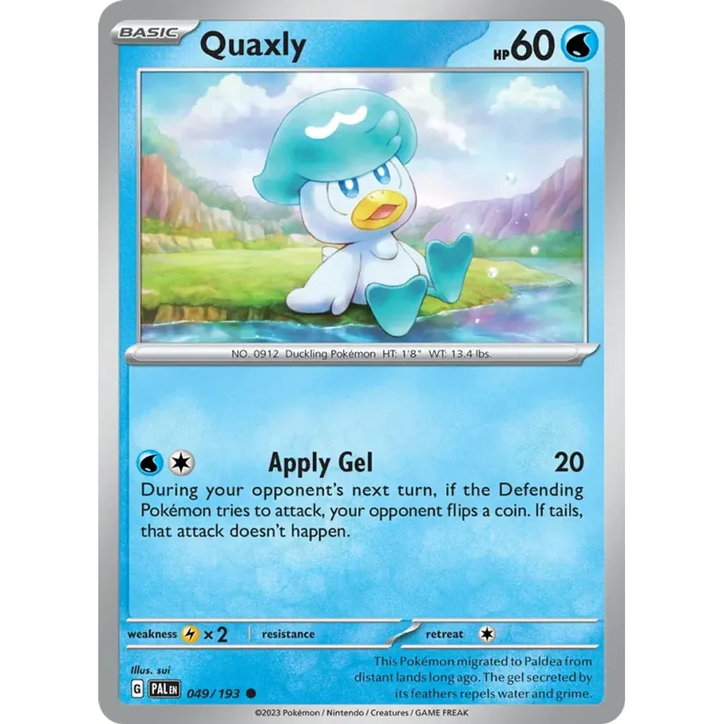 Quaxly 049/193 Common Paldea Evolved Pokemon Lightly Played (LP) przód