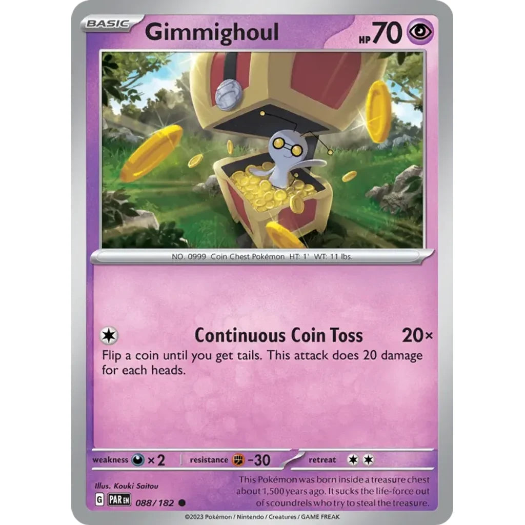 Gimmighoul 088/182 Common Paradox Rift Pokemon Near Mint (NM) przód