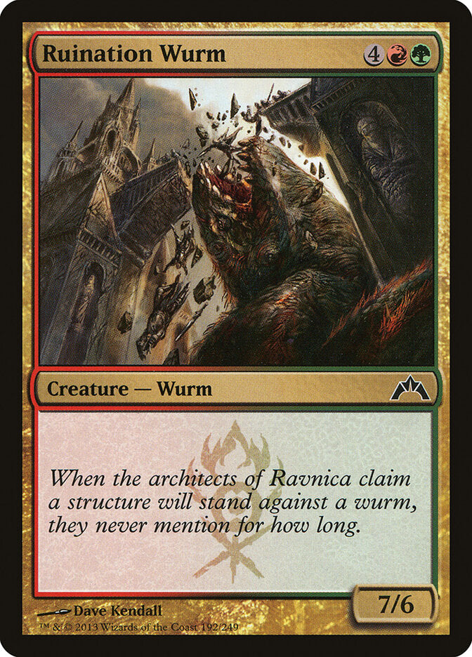Ruination Wurm 192 Common Gatecrash Magic: The Gathering Near Mint (NM) przód