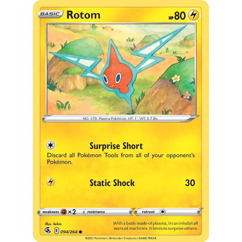 Rotom 094/264 Common Fusion Strike Pokemon Lightly Played (LP) przód