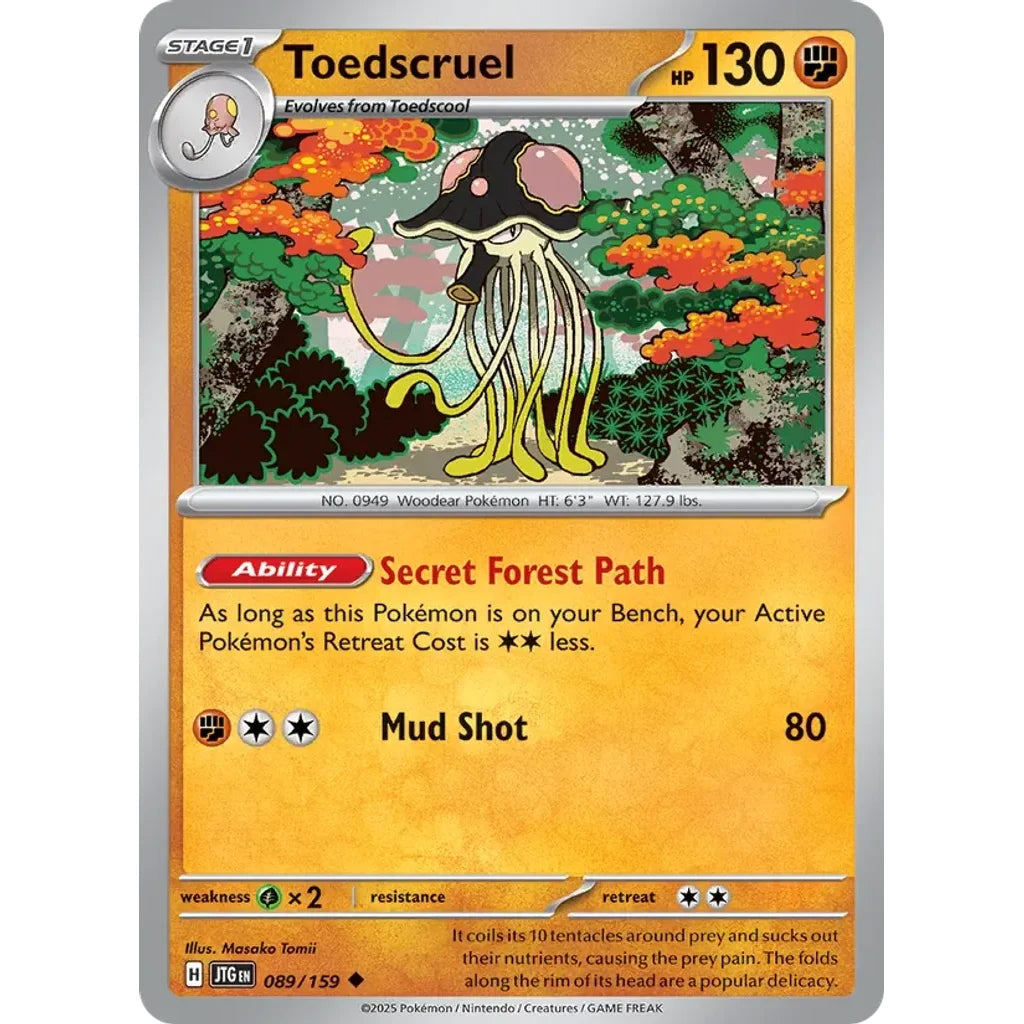 Toedscruel 089/159 Uncommon Journey Together Pokemon Near Mint (NM) przód