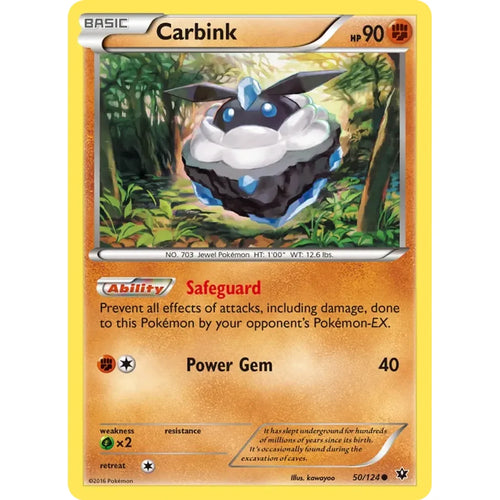 Carbink 50/124 Common Fates Collide Pokemon Lightly Played (LP) przód
