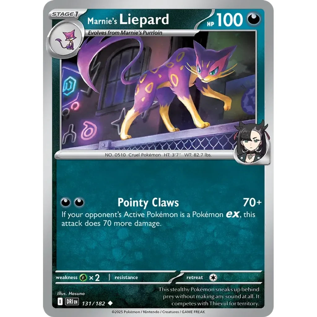 Marnie's Liepard 131/182 Uncommon Destined Rivals Pokemon Near Mint (NM) przód