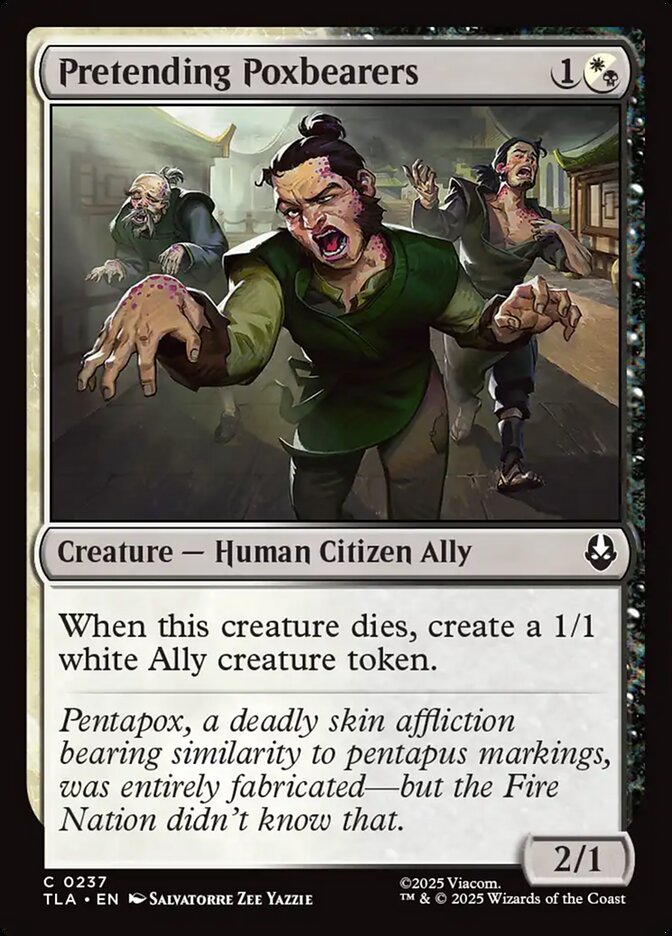 Pretending Poxbearers 237 Common Avatar: The Last Airbender Magic: The Gathering Near Mint (NM) przód
