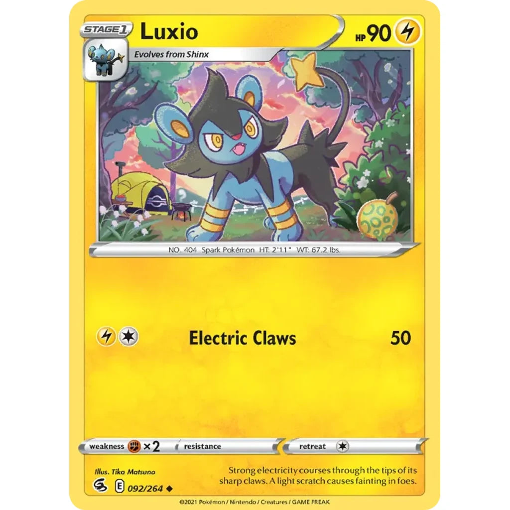 Luxio 092/264 Uncommon Fusion Strike Pokemon Lightly Played (LP) przód