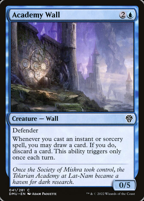 Academy Wall 41 Common Dominaria United Magic: The Gathering Near Mint (NM) przód