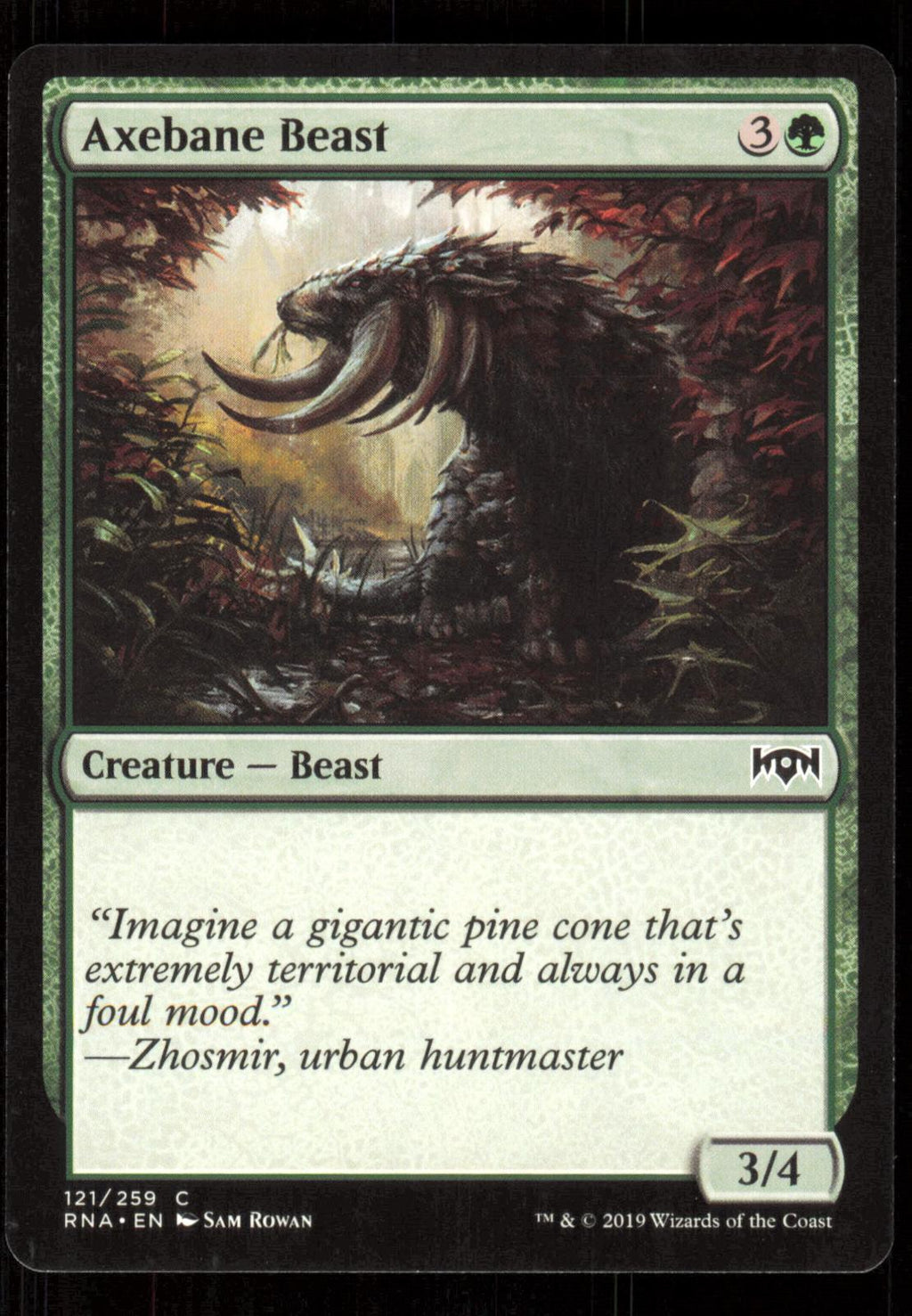Axebane Beast 121 Common Ravnica Allegiance Magic: The Gathering Near Mint (NM) przód