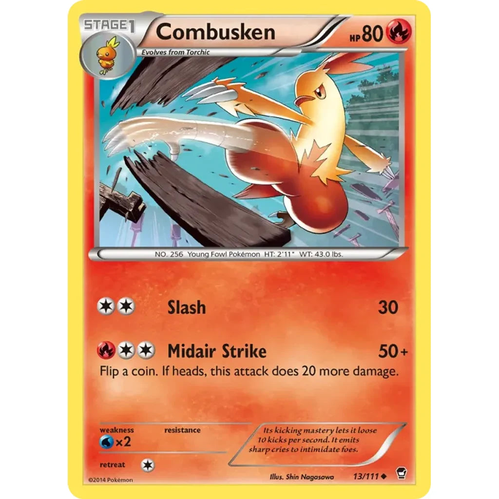 Combusken 13/111 Uncommon Furious Fists Pokemon Lightly Played (LP) przód
