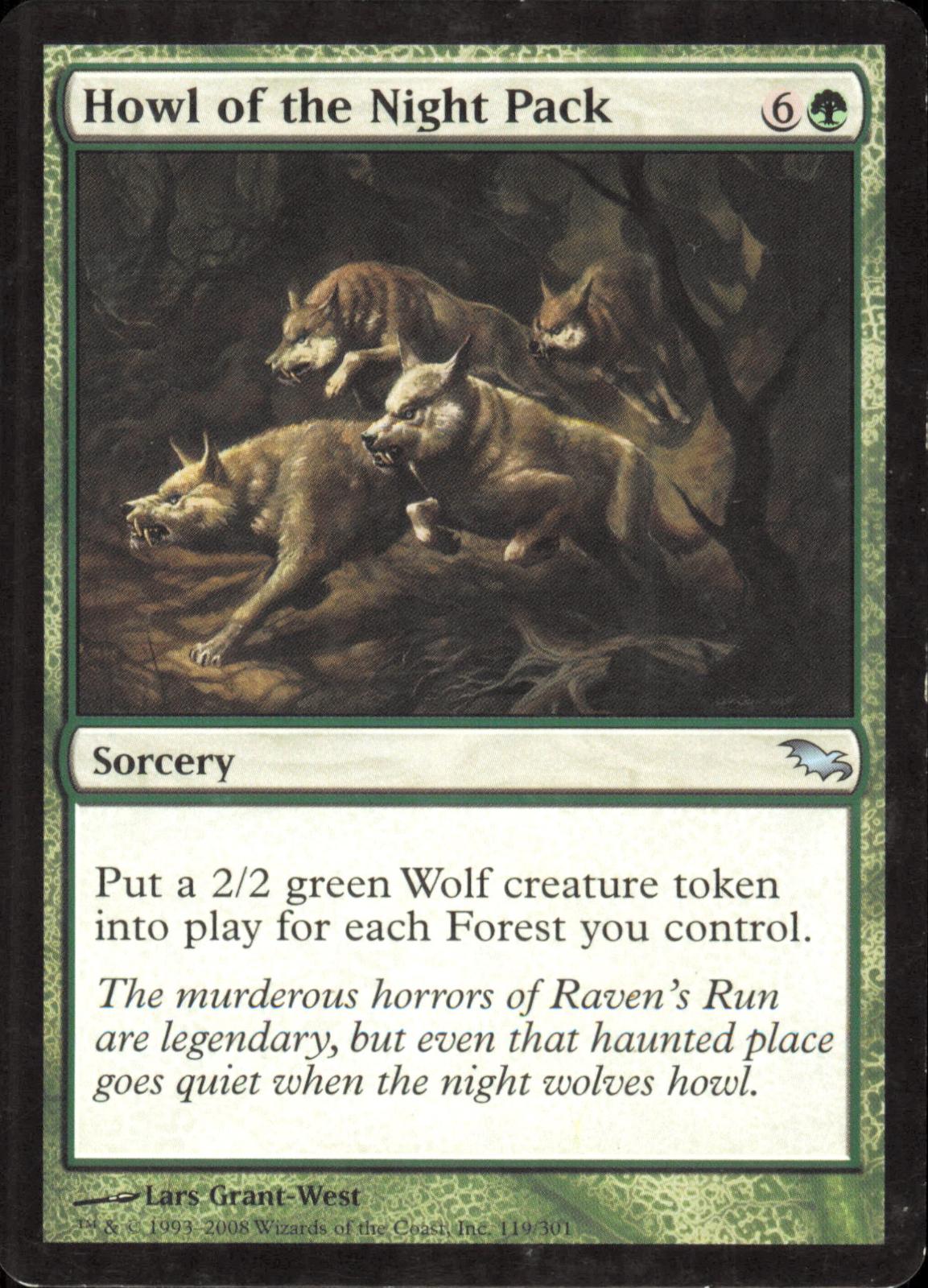 Howl of the Night Pack 119 Uncommon Shadowmoor Magic: The Gathering Moderately Played (MP) przód