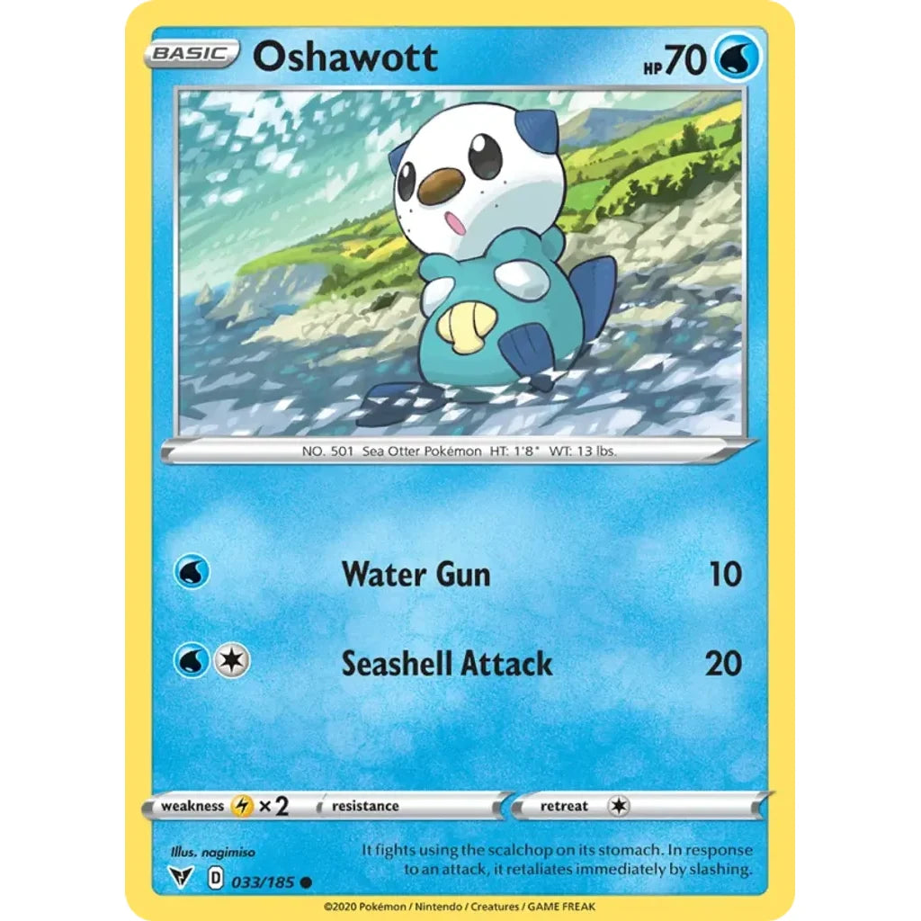 Oshawott 033/185 Common Vivid Voltage Pokemon Near Mint (NM) przód