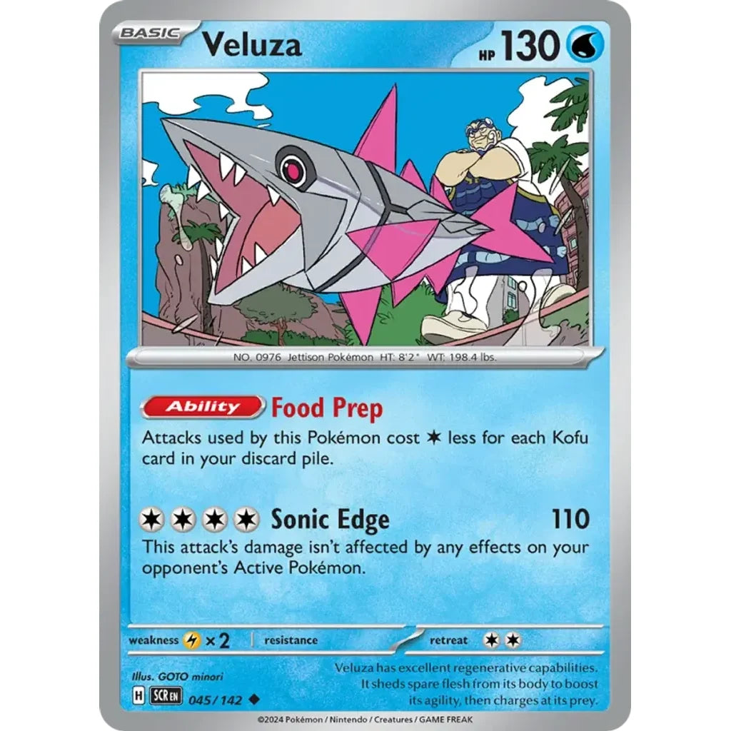 Veluza 45/142 Uncommon Stellar Crown Pokemon Near Mint (NM) przód