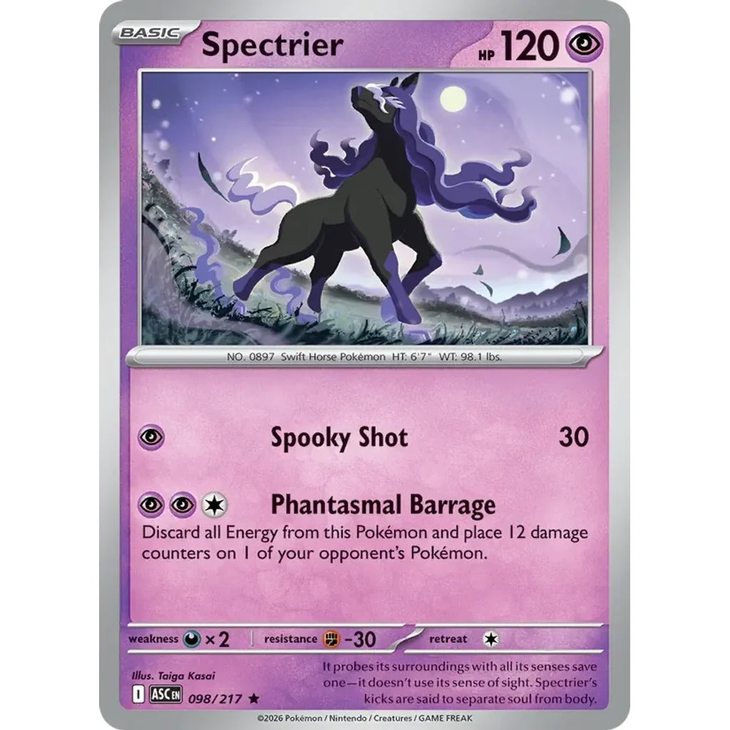 Spectrier (Dusk Ball) 098/217 Rare ME: Ascended Heroes Pokemon Reverse Holo Near Mint (NM) przód