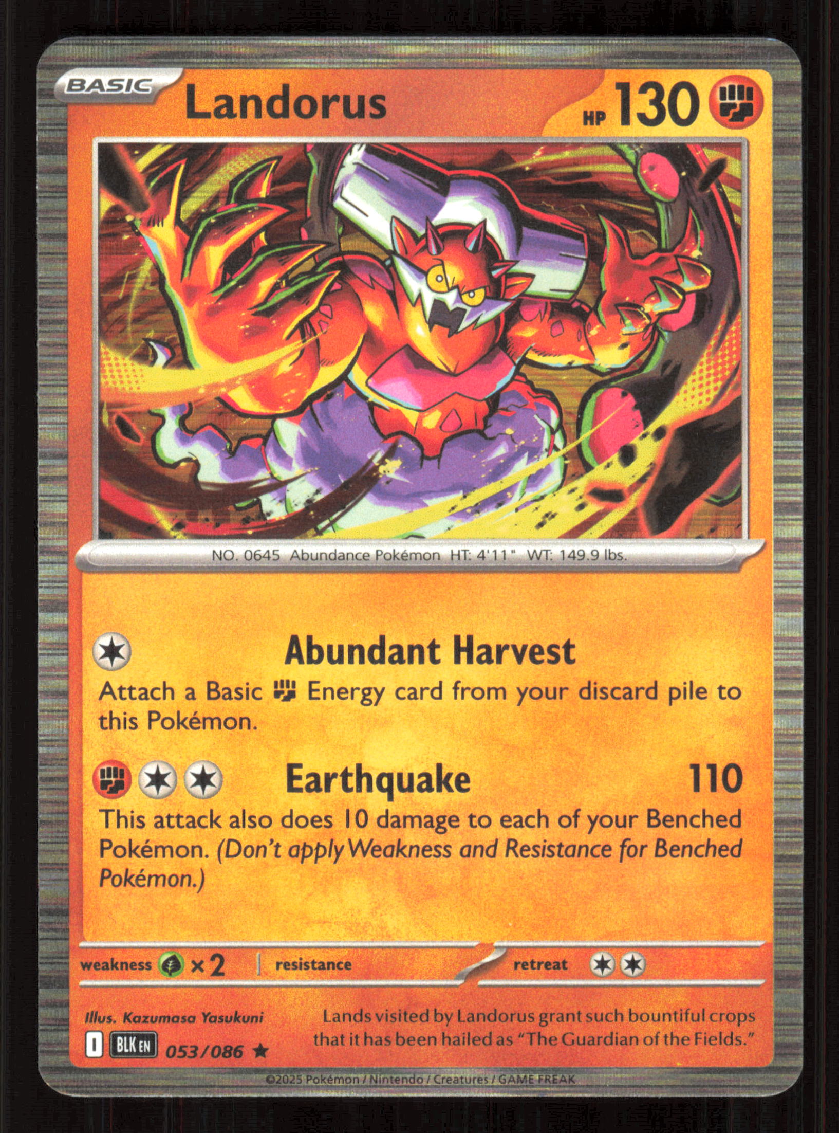 Landorus Rare SV: Black Bolt 053/086 Near Mint (NM) przód