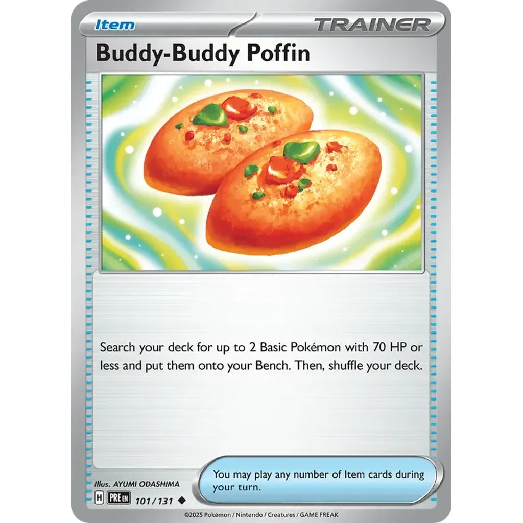 Buddy-Buddy Poffin 101/131 Uncommon SV: Prismatic Evolutions Pokemon Near Mint (NM) przód