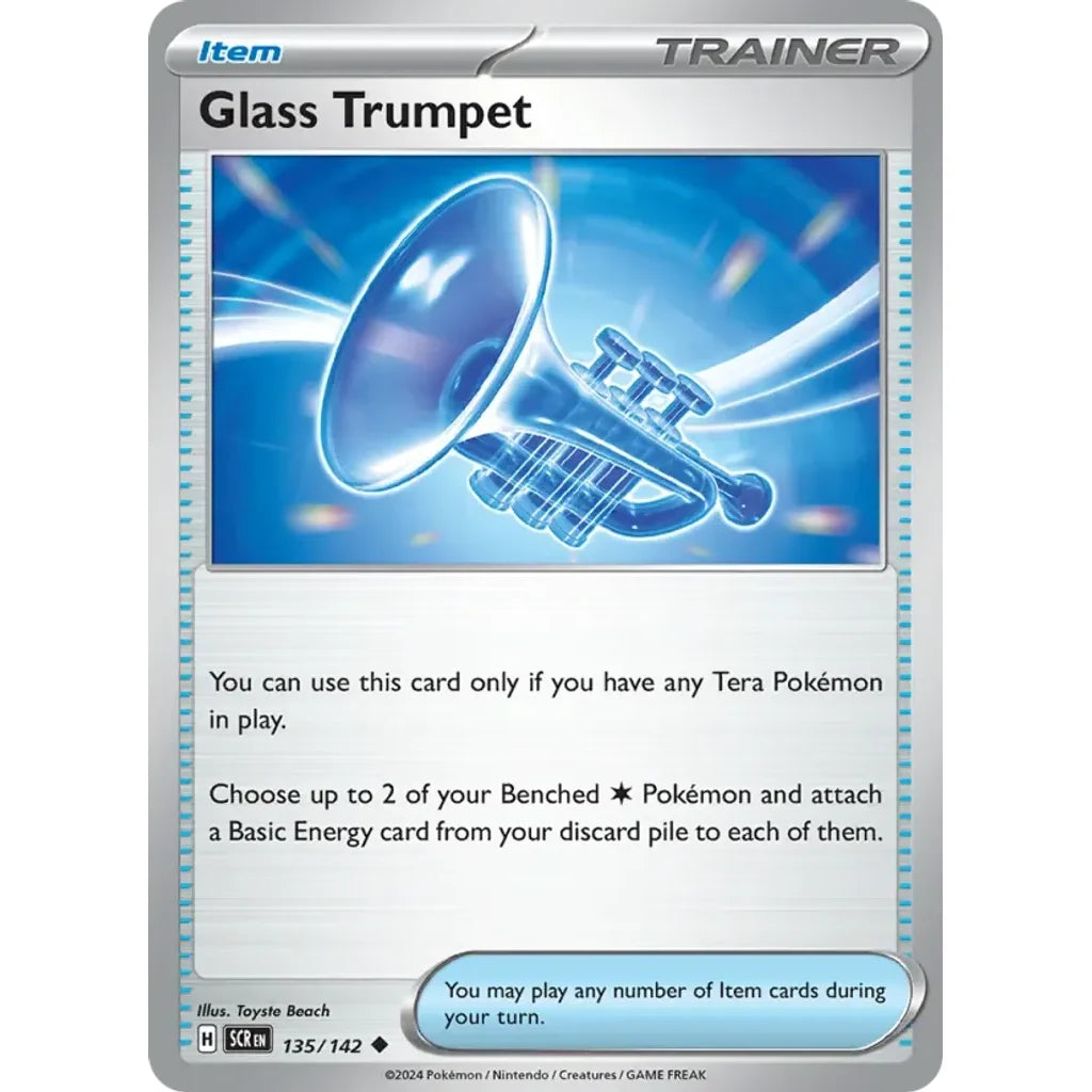 Glass Trumpet 135/142 Uncommon Stellar Crown Pokemon Near Mint (NM) przód