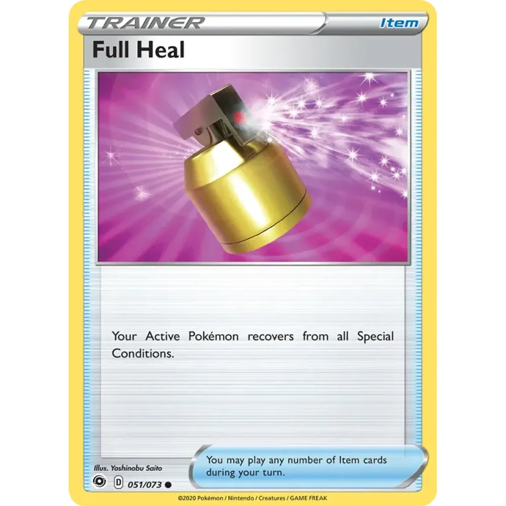 Full Heal 051/073 Uncommon Champion's Path Pokemon Near Mint (NM) przód