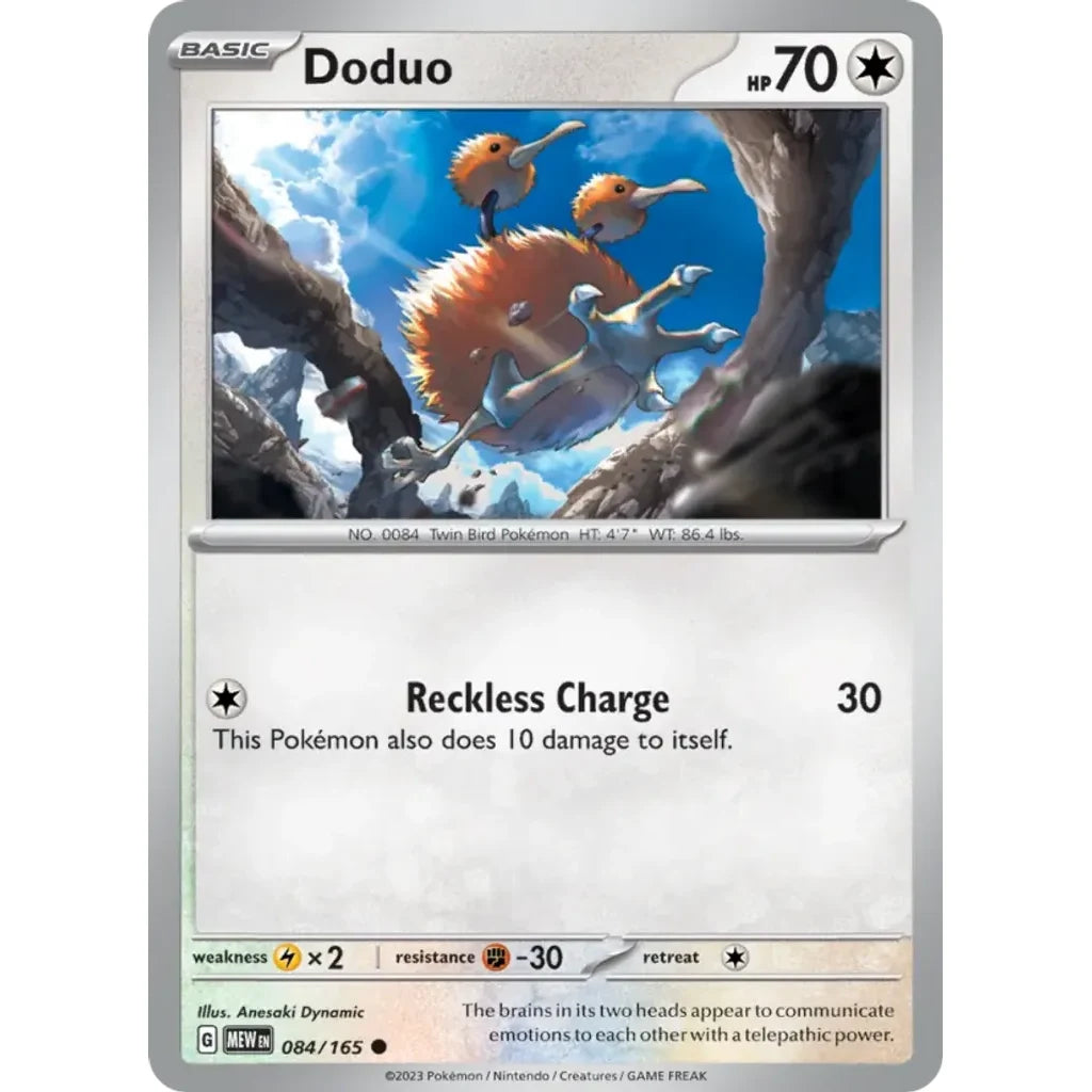 Doduo 084/165 Common 151 Pokemon Near Mint (NM) przód