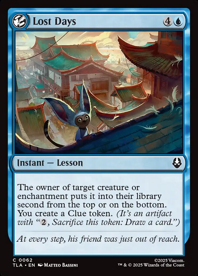 Lost Days 62 Common Avatar: The Last Airbender Magic: The Gathering Near Mint (NM) przód