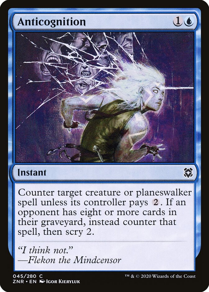 Anticognition 45 Common Zendikar Rising Magic: The Gathering Near Mint (NM) przód