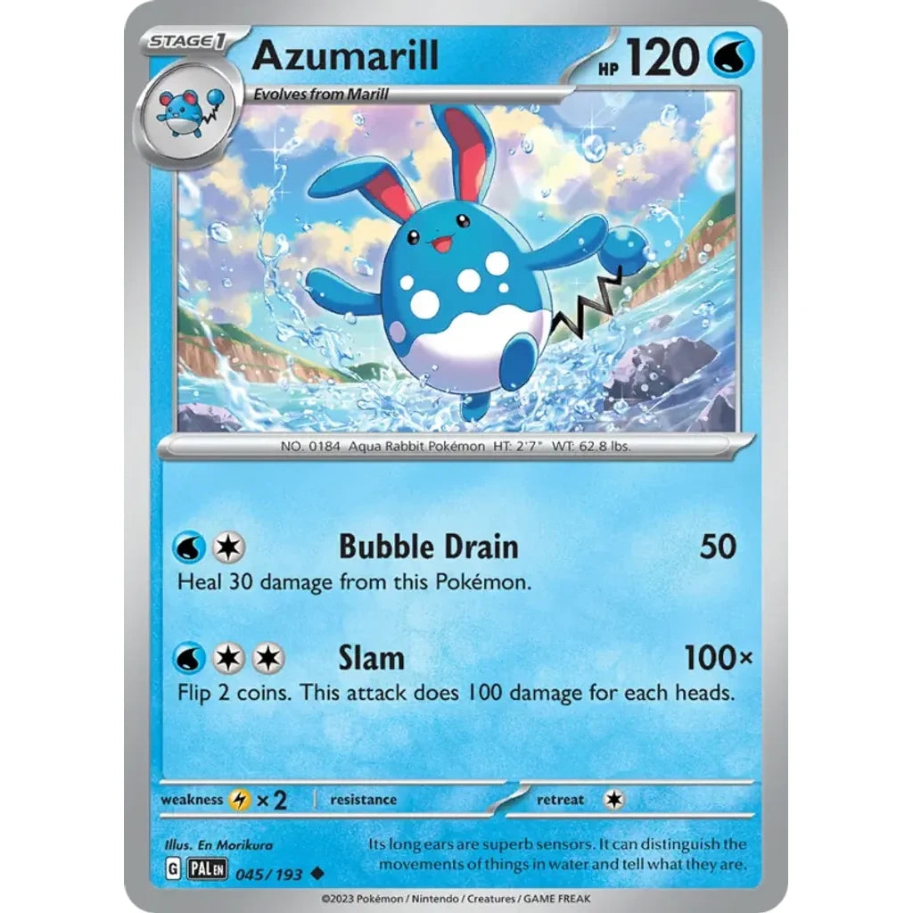 Azumarill 045/193 Uncommon Paldea Evolved Pokemon Lightly Played (LP) przód