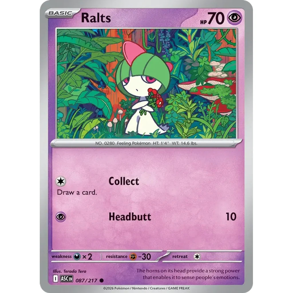 Ralts 087/217 Common ME: Ascended Heroes Pokemon Lightly Played (LP) przód