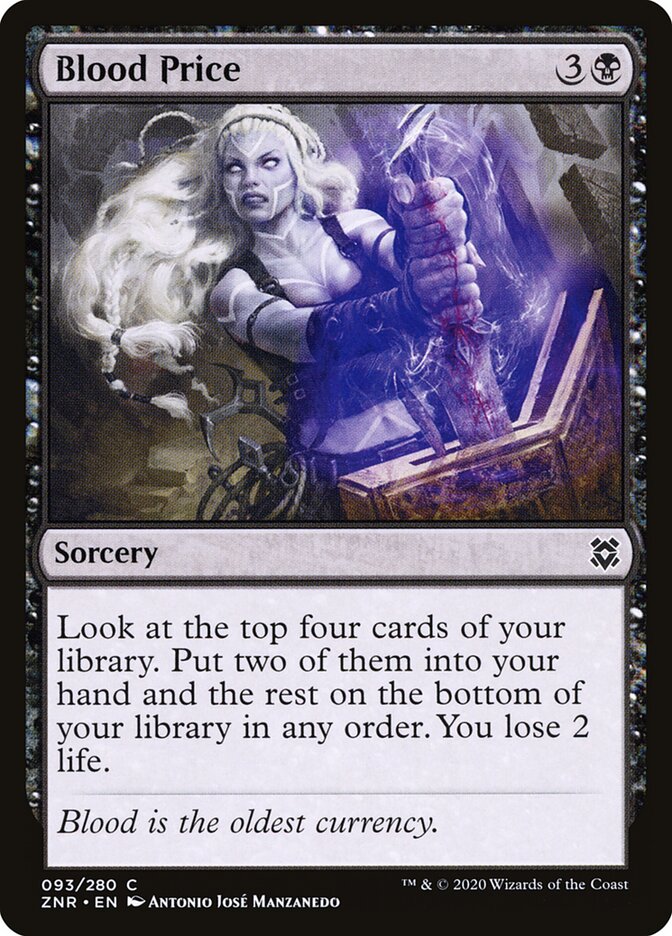 Blood Price 93 Common Zendikar Rising Magic: The Gathering Near Mint (NM) przód