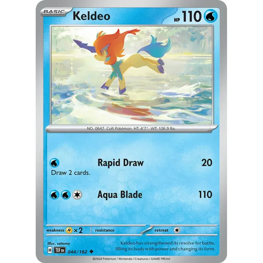 Keldeo 044/162 Uncommon Temporal Forces Pokemon Reverse Holo Near Mint (NM) przód
