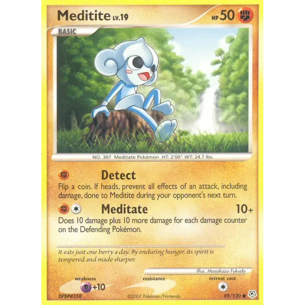 Meditite 89/130 Common Diamond &amp; Pearl Pokemon Lightly Played (LP) przód