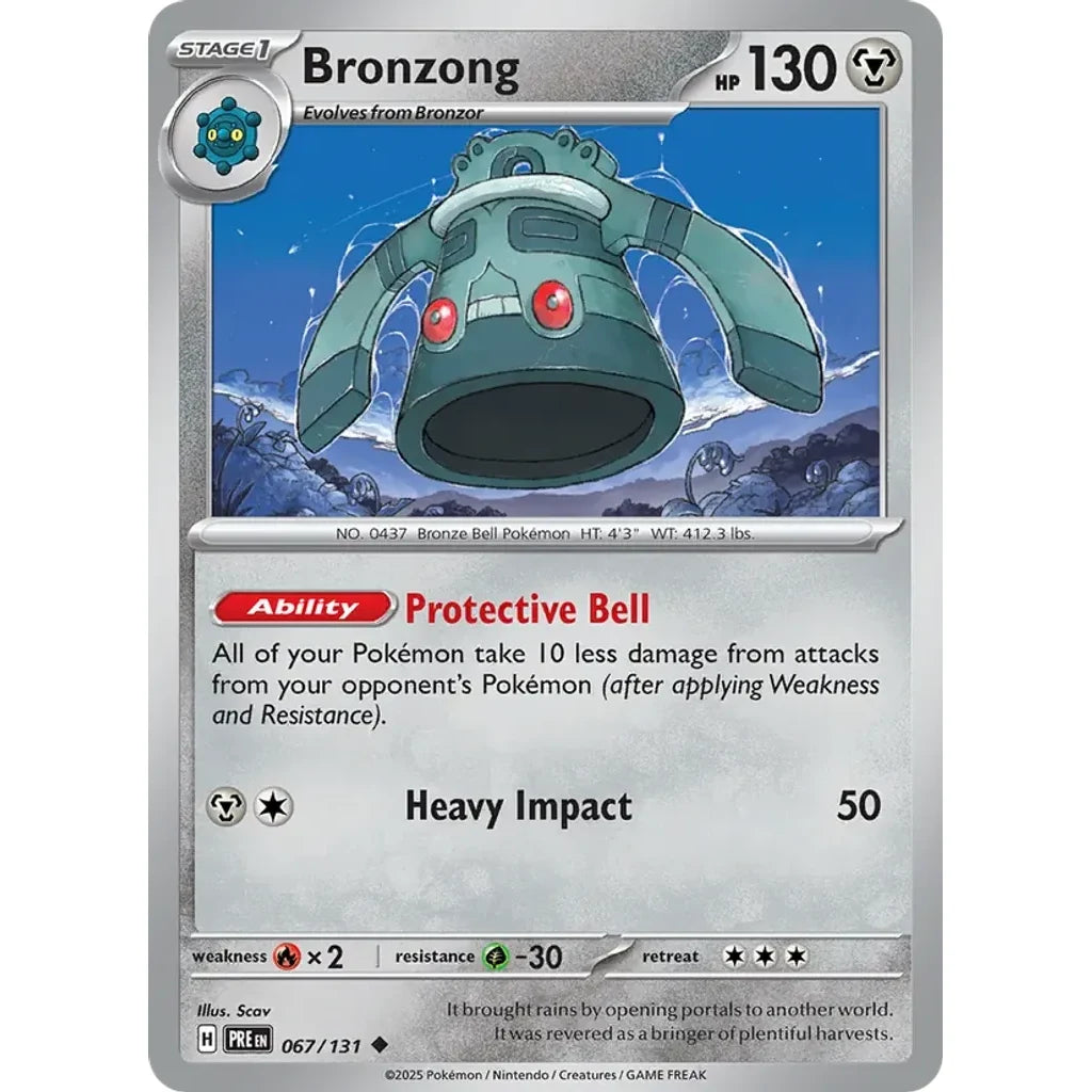 Bronzong 067/131 Uncommon SV: Prismatic Evolutions Pokemon Near Mint (NM) przód