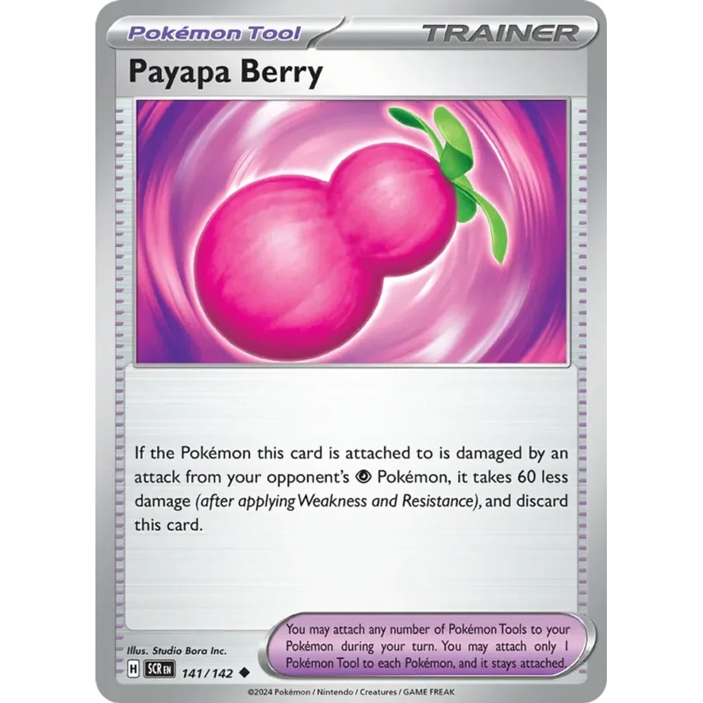 Payapa Berry 141/142 Uncommon Stellar Crown Pokemon Near Mint (NM) przód