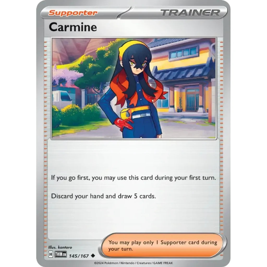 Carmine 145/167 Uncommon Twilight Masquerade Pokemon Near Mint (NM) przód