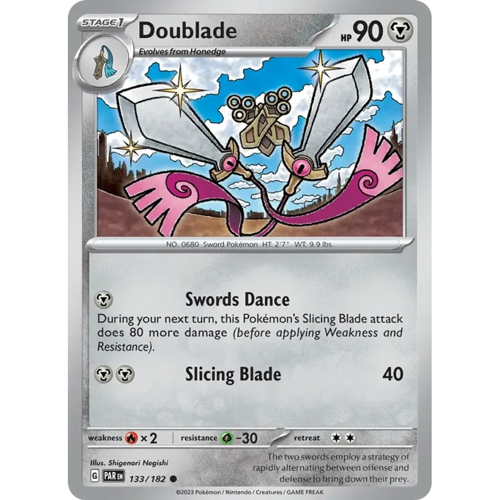 Doublade 133/182 Common Paradox Rift Pokemon Near Mint (NM) przód
