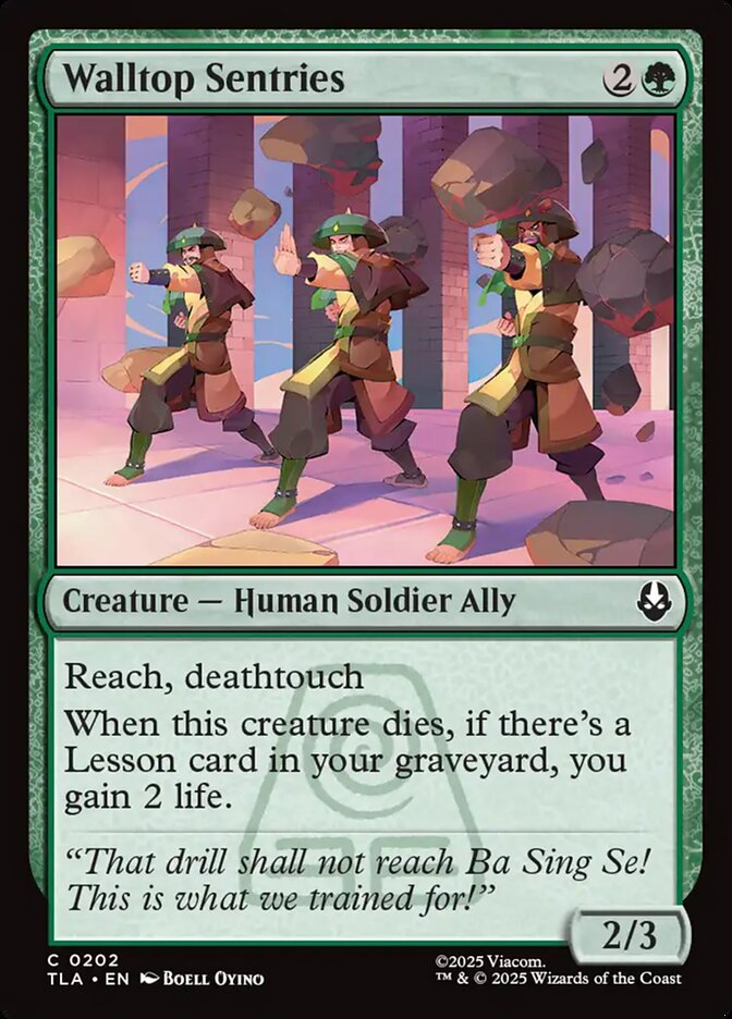Walltop Sentries 202 Common Avatar: The Last Airbender Magic: The Gathering Near Mint (NM) przód