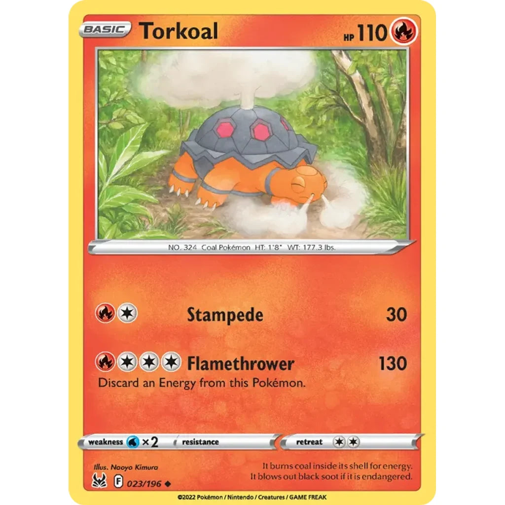 Torkoal 023/196 Uncommon Lost Origin Pokemon Lightly Played (LP) przód